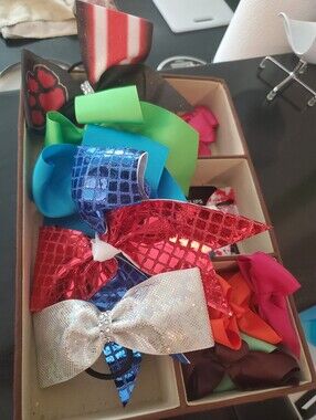 Bundle Of A Dozen+ Cheerleading Etc Hair Bows
